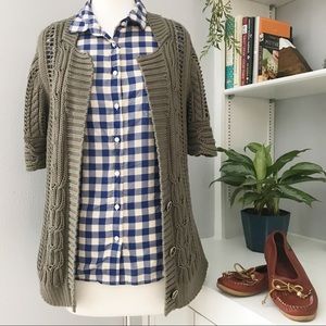 Banana Republic | Olive Cable Knit Cardigan | L